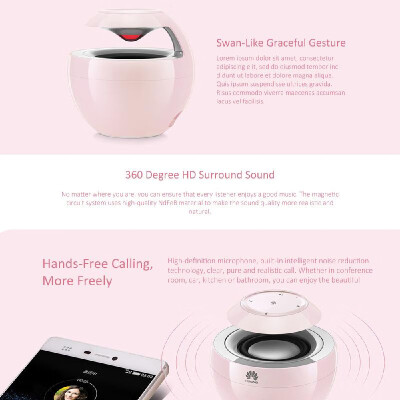 

HUAWEI AM08 Wireless BT Speaker Swan Shape Mini Phone Audio Bass Stereo Sound Outdoor Portable Loudspeaker Travel Work PC Smartpho