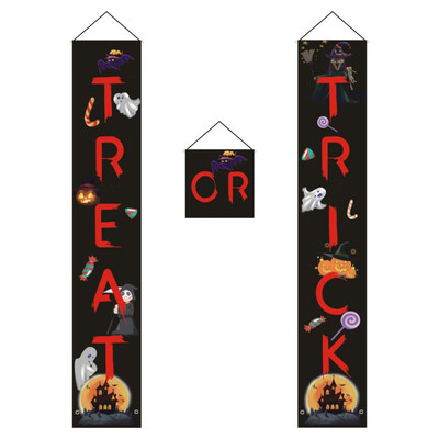 

Halloween Hanging Sign Trick Or Treat Banner For Home Office Porch Front Door Display Decorations H1
