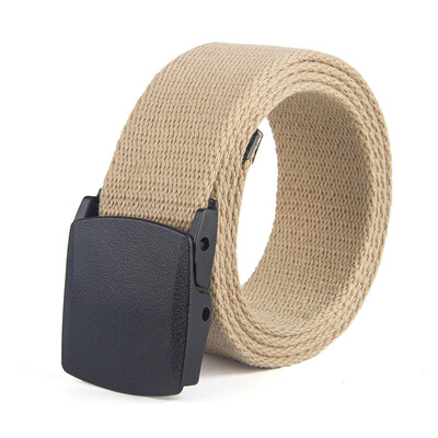 

No metal Unisex Belt Solid Color Canvas Automatic Buckle Men belt Casual youth Students Cowbody pants belt