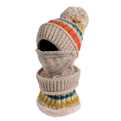 

Tailored Fashion Women Winter Knit Hat Collar Set Thick Warm Wool Earmuffs