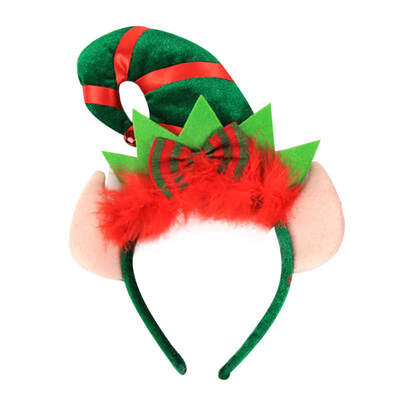 

New Hot Christmas Decoration Red Feather Elf Tip Hat Headband Headband Elf Headband