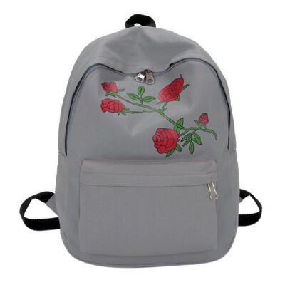 

Preppy Chic Women Canvas Flower Printed Large Capacity School Backpack