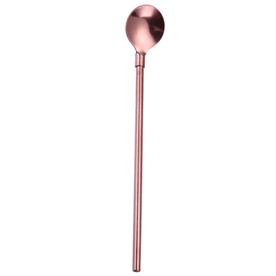 

Stainless Steel Stirring Coffee Spoons Straw Small Mini Tea Spoon Tableware With Straw Environmentally Friendly Coffee Spoon