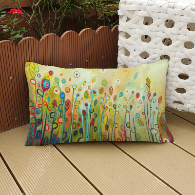 

Siaonvr Flower Printing Sofa Bed Home Decoration Festival Pillow Case Cushion Cover A
