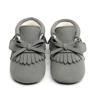 

WEIXINBUY PU Suede Leather Newborn Baby Boy Girl Moccasins Soft First Walkers Shoes Bebe Fringe Soft Soled Non-slip Crib Lace-up