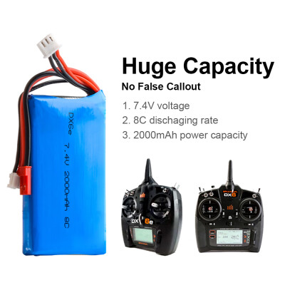 

2S 74V 2000mAh Lipo Battery for Spektrum DX6e DX6 DX8 Remote Controller