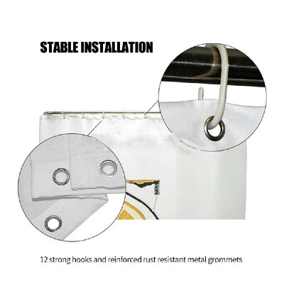 

Shower Curtain Waterproof Polyester Fabric Bath Curtains 12 Grommet Holes Bathroom Curtains for Bathtub Showers