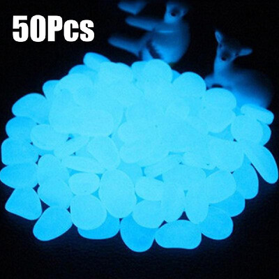 

50pcs Glow in the Dark Garden Pebbles for Walkways Aquarium Decor Plants Luminous Stones