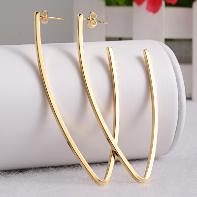 

Great 304 Stainless Steel Ear Studs Golden 77x2x32mm Pin 06mm