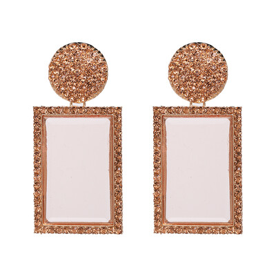 

AOTEMAN 2019 WOMEN brand square geometric dangle earrings for women big Ethnic statement earrings Fashion jewelry