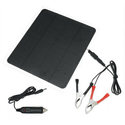 

20W Solar Panel 12V 5V Battery Charger For RV Boat Car Home Clip