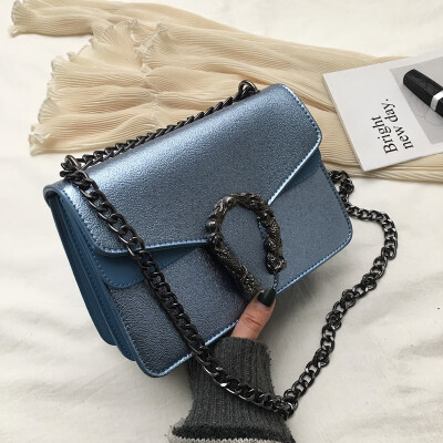 

Ins net red texture crack small square bag women 2019 new spring fashion chain shoulder slung bag