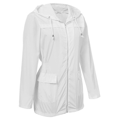 

Toponeto Womens Solid Rain Jacket Outdoor Jackets Waterproof Hooded Raincoat Windproof