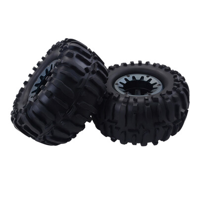 

Tailored 2pcs 125mm Truck Wheel Rim&Tire for 18 Traxxas HSP HPI RC Crawler Car