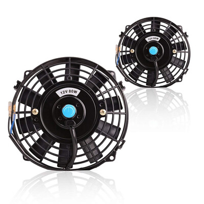 

2PCS Universal Slim Fan Push Pull Electric Radiator Cooling Fans 12V 80W Engine Fan with Mount Kit 7 inch