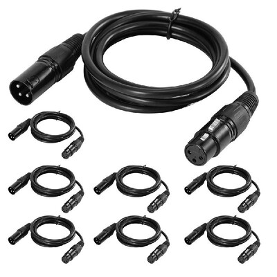 

ammoon 1M33ft XLR Cable DMX Stage Light Cable 3-Pin XLR Male to Female Plug Black PVC Jack for Moving Head Light Spotlight Par