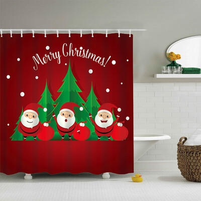 

〖Follure〗Christmas Gift Boxes In Snow Bathroom Shower Curtain Waterproof Fabric &12 Hooks