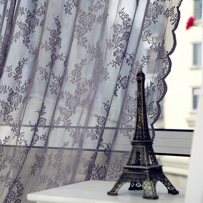 

Door Window Sheer Curtain Drape Panel Leaf Voile Tulle Scarfs