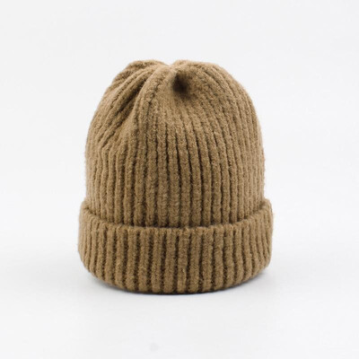 

Fashion Women Ribbed Knitted Beanies Solid Color Dome Cute Sweet Winter Warm Skullies Headwear