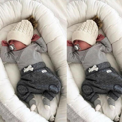 

Newborn Infant Kid Baby Boy Romper Bodysuit Jumpsuit Long Pants Clothes Outfit