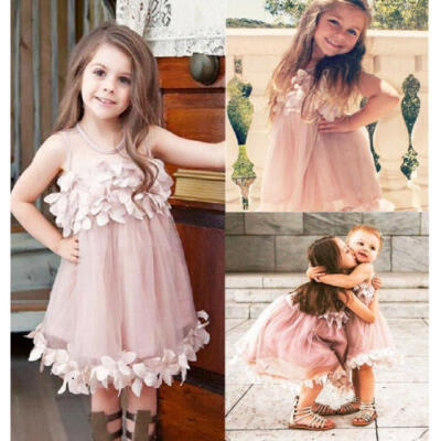 

Toddler Kids Baby Girl Flower Bridesmaid Petal Tulle Pageant Party Dress Clothes