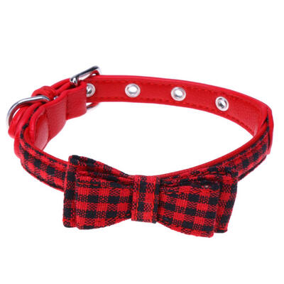 

Dog Collar Plaid Bow Tie Pet Dog Cat Necklace for Teddy Chihuahua York