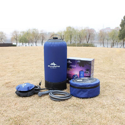 

11L PVC Pressure Shower with Foot Pump Lightweight Outdoor Inflatable Shower Pressure Shower Water Bag For Outdoors Beach Camping