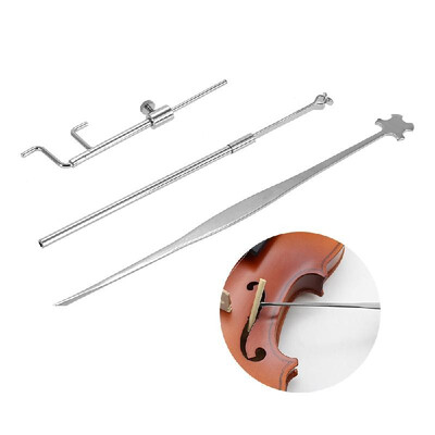 

Violin Viola Luthier Tools Kit Set Sound Post Gauge Measurer & Retriever Clip & Setter Stainless Steel