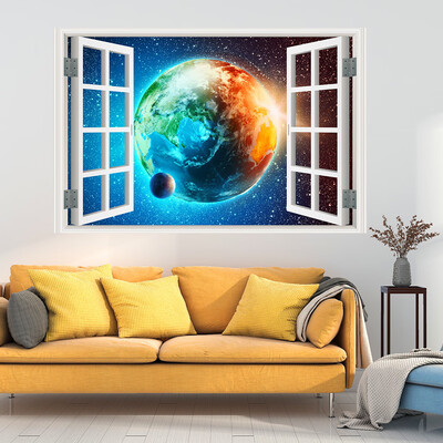 

Toponeto 3D Full Colour High Definition Nature Scenery False Faux Window Frame Wall Decals