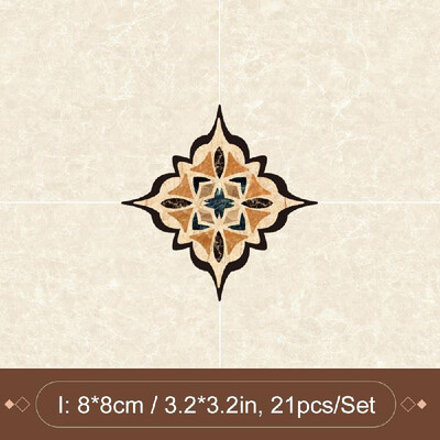

21pcs European Self Adhesive PVC Ceramic Tile Stickers Waterproof Floor Wall Sticker Diagonal Kitchen Home Decoration 8x8cm32x3