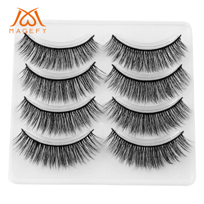 

〖Follure〗4Pair Luxury 3D False Lashes Fluffy Strip Eyelashes Long Natural Party