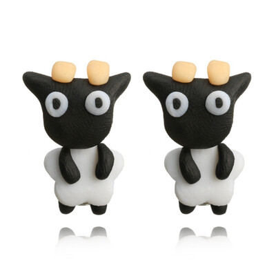 

Fashion Cute Soft Ceramic Material Cartoon Animal Stud Earrings Jewelry Gift Earrings For Ladies Girls
