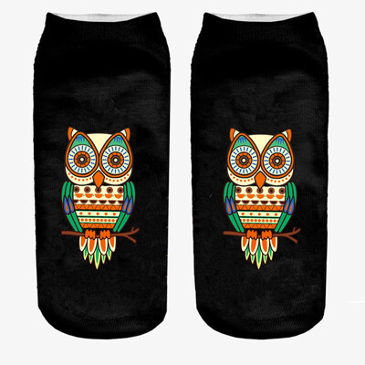 

Women Harajuku Cute Cotton 3D Print Owl Low Cut Ankle Socks