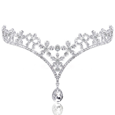 

Chic Bride Diamante Pendant Head Chain Forehead Crown Wedding Prom Jewelry