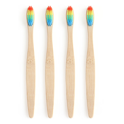 

4PCS Environmentally Bamboo Charcoal Infused Toothbrush with Soft Nylon Bristles