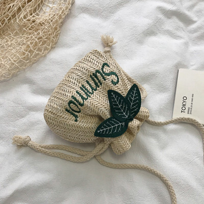 

Women Drawstring Straw Handbags Summer Small Woven Shoulder Bags Fashion Female Portable Crossbody Bags