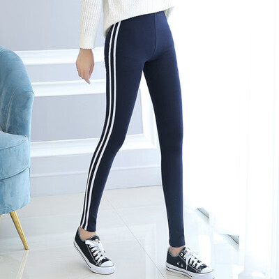 

Woman Pants Casual Women Skinny Trousers Ladies Side Striped Skinny Pants High Waist Trousers