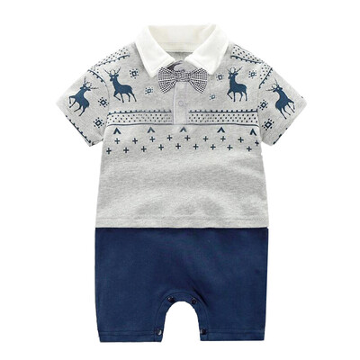 

Baby Rompers Gentleman Design Short Sleeve Baby Boys Rompers with Bowknot Jumpsuit Newborn Clothes