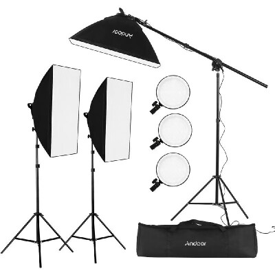 

Andoer Studio Photography Softbox LED Light Kit Including 2028 Inches Softboxes 45W Bi-color Temperature 2700K5500K Dimmable LED