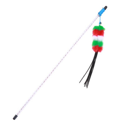 

Plush Colored Feathers Cat Wire Pole Creative Plastic Funny Cat Rod Pet Toy