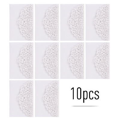 

10pcs Pearl Paper Floral Invitation Cards Invitation Holders with Blank Inner Sheet for Wedding Birthday Party Anniversary
