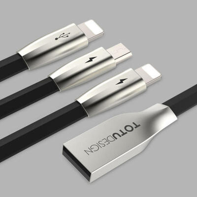 

TOTU 3In1 Mobile Phone Cable Type-C Lightning Micro USB Charging Cable For Apple IPHONE Android Samsung HTC-15m