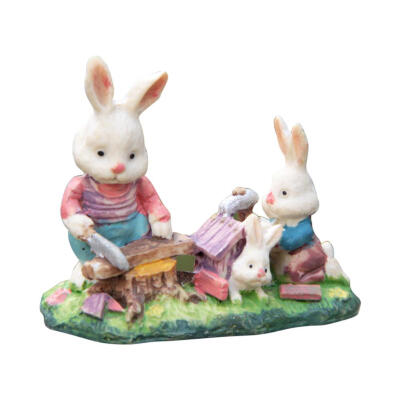 

Resin Rabbit House DIY Ornament Action Toy Figures Birthday Cake Mould Doll