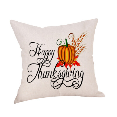 

Siaonvr Happy Fall Thanksgiving Day Linen Turkey Pillow Case Cushion Cover Home Decor