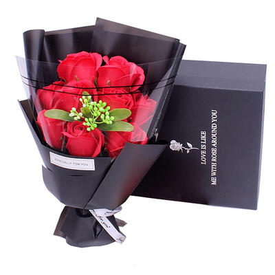 

9pcs Rose Flower Soap Bouquet Gift Box Wedding Party Decor Birthday Gift