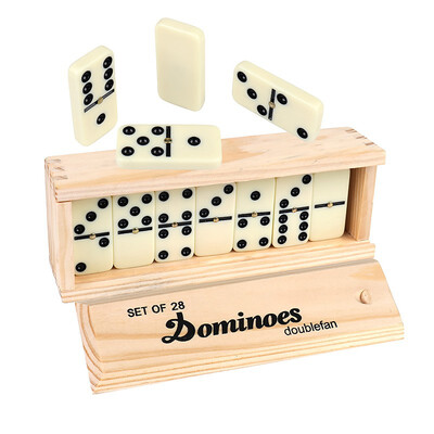 

Doublefan double six domino 28 pieces wooden packaging 4025