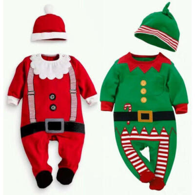 

Christmas Newborn Baby Boy Girl Romper Bodysuit Jumpsuit Hat Outfits Set Clothes