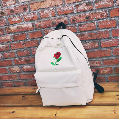 

Tailored Women Girls Canvas Embroidery Flowers School Bag Travel Backpack Bag BK