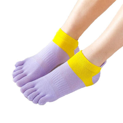 

Sports Women Color Block Breathable Cotton Five Toes Low Cut Ankle Boat Socks