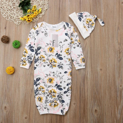 

Newborn Baby Floral Swaddles Blanket Sleeping Bag Bedding with Hat Outfits Set
